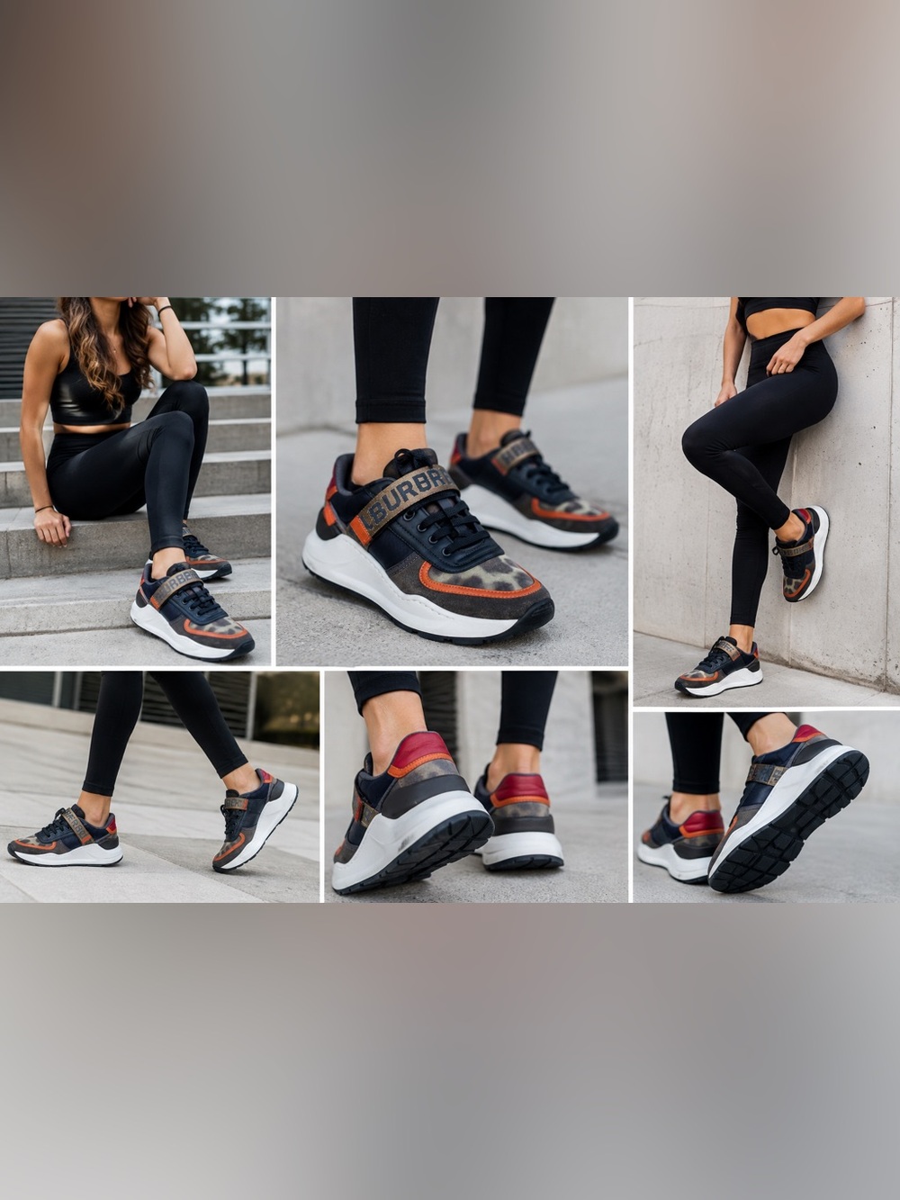 Burberry Multicoloured Ronnie Logo Sneakers US 8.5